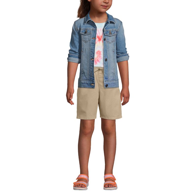 Lands' End Kids Pull On Chambray Elastic Waist Shorts, 3 of 5
