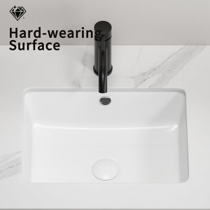 Hrinhom 18.3"W Rectangle Undermount Bathroom Sink Under Counter,Modern Porcelain Basin Sink Without Faucet - 1 of 4