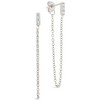 SHINE by Sterling Forever Chelsea CZ Chain Drop Stud Earrings - 2 of 2