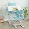 Tangkula Kid's Study Desk & Chair Set w/Tilt Desktop Book Stand Footrest Bar for Toddlers - 2 of 4