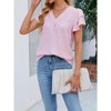 Womens Summer Casual Flutter Short Dressy Sleeve Shirts V Neck Work Blouse Business Tops - 2 of 4