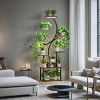 Vynxaria 8-Tier Utility Storage Shelves for Plants, 61" Tall Indoor Plant Stand with Grow Lights, S-Shaped Rack (Black) - 3 of 4