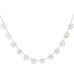 Ganz Wooden Snowflake Holiday Garland, 94 Inches Long - 1 of 2