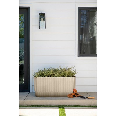 Sand 30" Concrete-Composite Fluted Long Planter