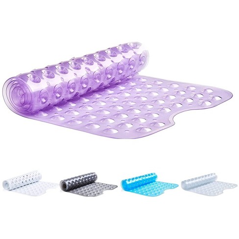 TranquilBeauty Nonslip Bath Mat with Suction Cups Purple 100x40cm 40x16in Extra Long, Rubber, Purple, Size: 40 x 16