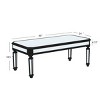 Vintage Mirrored Coffee Table with Carved Accents, Rectangular Glass Center Table for Living Room, Finish Modern Tea Table-Maison Boucle - 3 of 4
