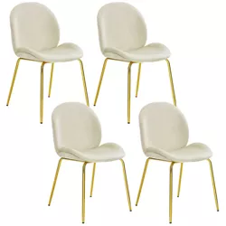 Costway 4PCS Velvet Dining Chair Accent Leisure Chair Armless Side Chair