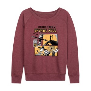 Women's - Disney - The Nightmare Before Christmas Lightweight French Terry Wide Neck Long Sleeve Shirt - 1 of 4