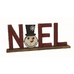 Transpac Wood 21 in. Multicolor Christmas Noel Snowman Decor - 1 of 2