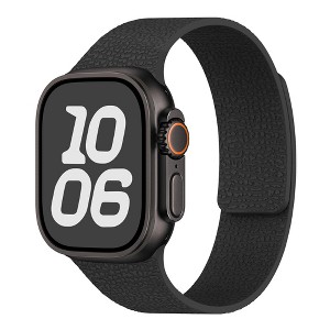 HTUTWOO Litchi-Textured Apple Watch Band, Magnetic Silicone Strap 38/40/41/42/44/45/46/49mm for iWatch Series 11 10 9 8 7 6 5 4 3 2 1 SE Ultra - 1 of 4