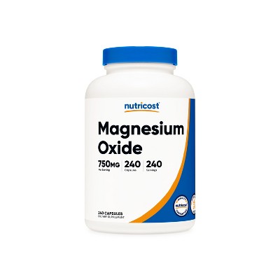 Nutricost Magnesium Oxide Capsules (240 Capsules / 750 mg Per Serving)