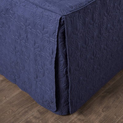 Navy Microfiber Queen Bedspread Set with Shams