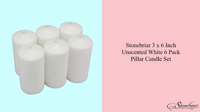 6pk Pillar Candles White - Stonebriar Collection, 2 of 8, play video