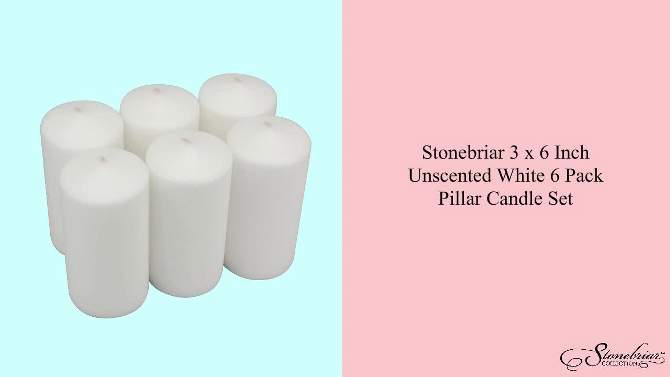 6pk Pillar Candles White - Stonebriar Collection, 2 of 7, play video