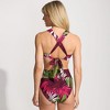 Lands' End Women's Chlorine Resistant V-neck Midkini Swimsuit Top and High Leg High Waisted Bottoms 2 Piece Set - 2 of 4