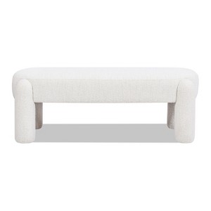 TiramisuBest Classic Cherry Wood Entryway Bench with Fabric Upholstered Seat, 1-Piece Dining Furniture, Traditional Style - 1 of 4
