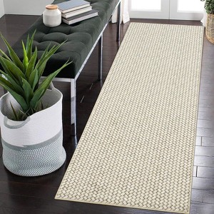Acekool 5x7 Washable Braided Print Area Rug, Non-Slip Modern Soft Carpet, Stain Resistant Low Pile Throw Rug for Living Room, Bedroom - 1 of 4