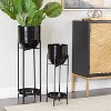 Olivia & May 2pc Modern Metal Planter Pots - image 2 of 4