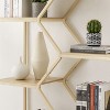 CAVINAS Bohemian Style 7-Tier Bookshelf with Rattan Cabinet,Modern Book Shelves with Natural Wood&Metal Frame,Open Shelf Bookcase with Display Shelves - 4 of 4