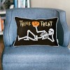 DSVIMOY Support Pillow Trick or Treat Skeleton Velvet Throw Pillow for Halloween Decor, Black, 17"*17"*10" - 2 of 4