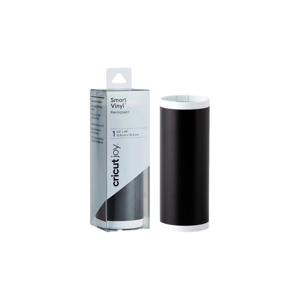 Cricut Joy Permanent Smart Vinyl - Black: Craft Cutting Material, Compatible with All Cricut Machines, 48" Length