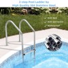 Swimming Pool Ladder, Stainless Steel Pool Steps for Inground Pools, Non-Slip Treads Pool Stairs with Ergonomic Pool Handrails, Easy Assembly - 3 of 4