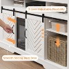 Heynemo Farmhouse TV Stand for 23" Fireplace, 34'' Tall Entertainment Center for 65''+ TV, TV Console with Sliding Bar Door (without Fireplace) - 3 of 4