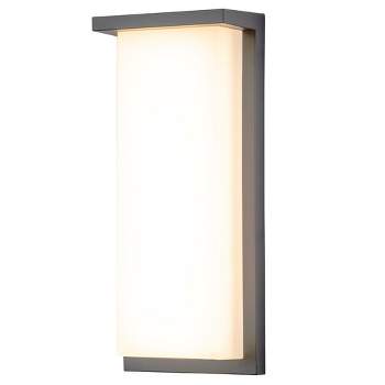 C Cattleya Modern Light Fixture Architectural Grey LED Outdoor Wall Light with Acrylic Shade