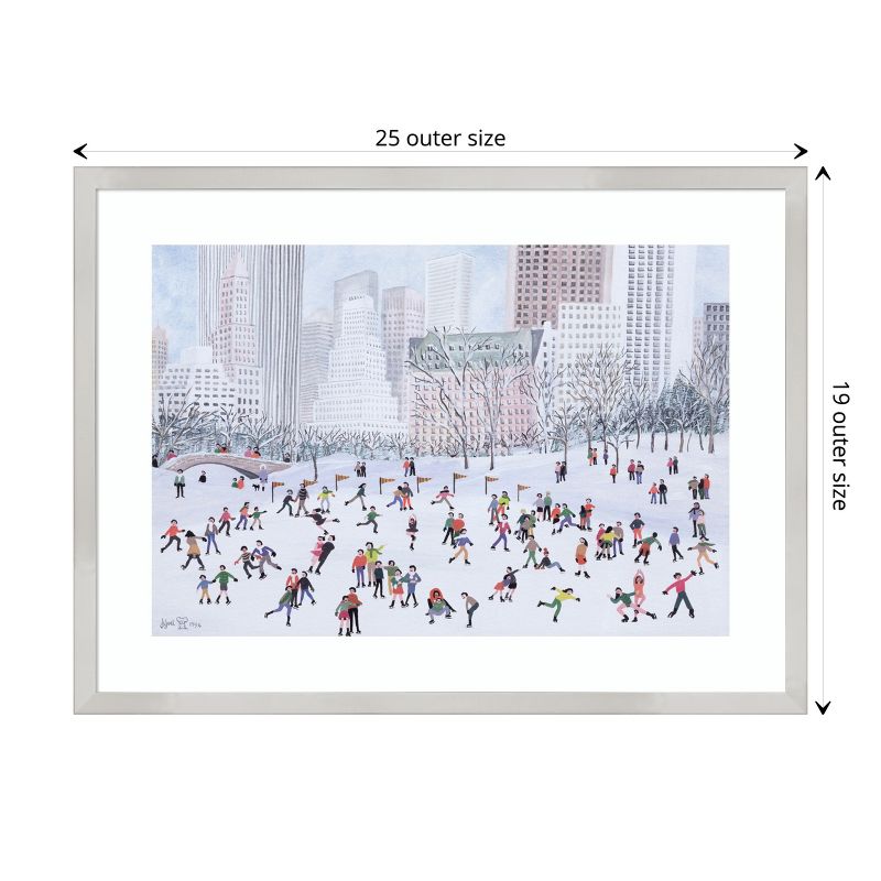 Amanti Art Skating Rink Central Park New York by Judy Joel Wood Framed Wall Art Print 25 in. x 19 in., 4 of 7