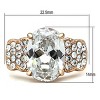 Slickblue Clear CZ Rose Gold Brass Ring with Pave Setting, Oval Cut - Women's Fashion Engagement Ring, Size 5-10 - 3 of 4