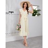 Coolmee Women's Cross Neck Ruffle Flying Short Sleeve Floral Dress Summer Sun Beach With Waist Belt Midi Dress - 2 of 4