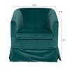 27.36" Modern Swivel Chairs with Elastic Sponge Backrest Seat Cushion Solid Wood Frame Upholstery Sofa Chairs for Bedroom-Green - 4 of 4