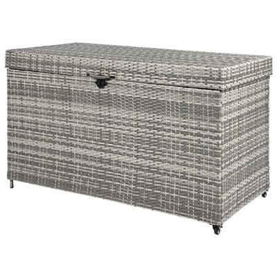 AZL1 Life Concept Utility Storage Bins Outdoor Deck Box with Wheels, for Patio Furniture, Pool Storage and Garden Tools, Gray, 58.7"*27.6"*33.5"