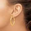 Black Bow Jewelry 3.5mm Round Tube Hoop Earrings in Yellow Gold Tone Plated Silver, 33mm - 3 of 4