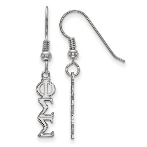 Black Bow Jewelry Sterling Silver Phi Sigma Sigma Greek Life Dangle