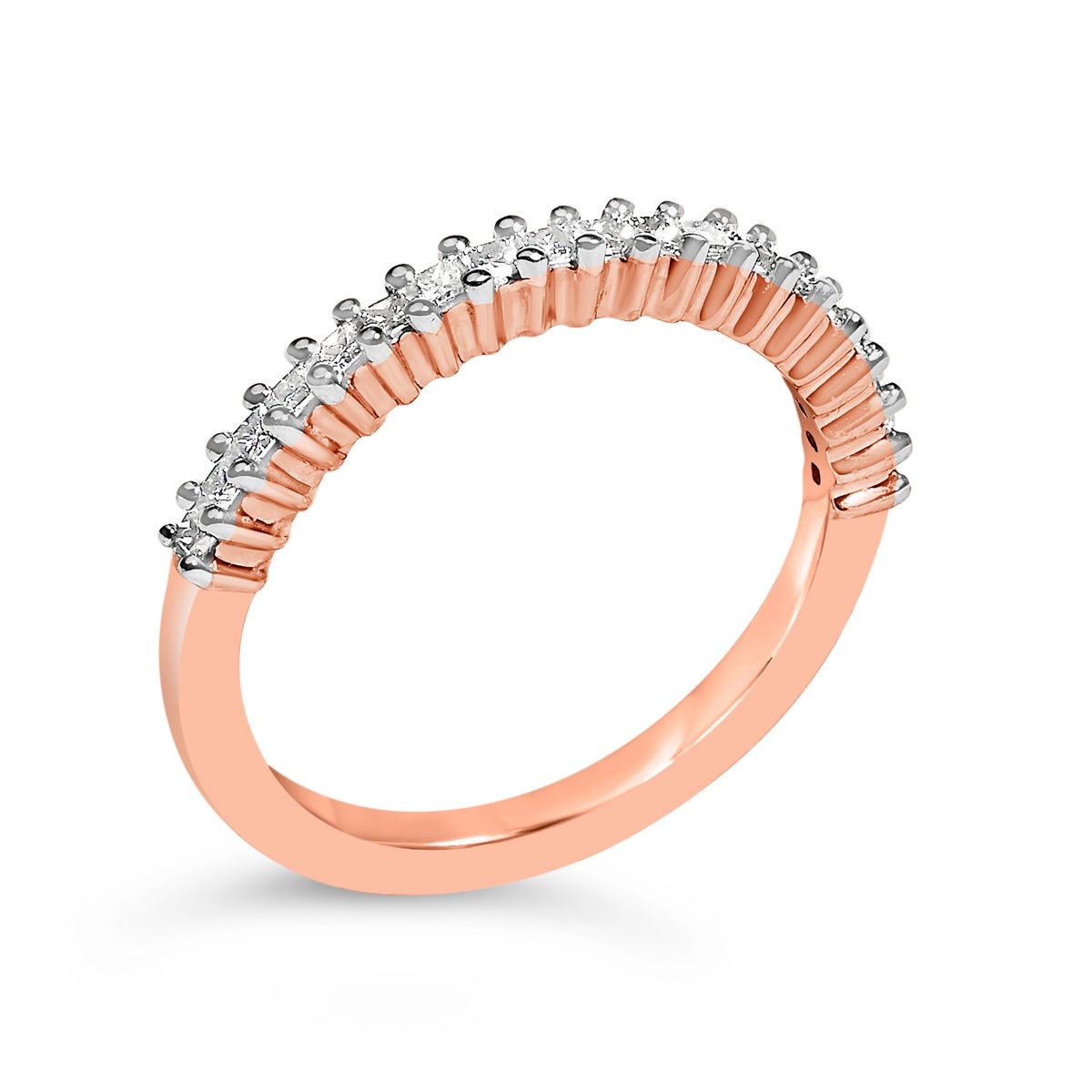Haus of Brilliance 10K Rose Gold Plated Sterling Silver 1/3 Cttw Diamond Band Ring - thumbnail 3