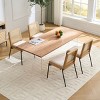 Set of 4 Modern Linen Dining Chairs,Upholstered Armless Side Chairs with Square Rattan Back,Fabric Kitchen Dining Room Chairs-Coolbibila - 3 of 4