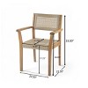 Set of 2 Outdoor Dining Arm Chairs, Acacia Patio Chairs with Wicker Back and Seat, Modern Garden Seating -The Pop Home - 3 of 4