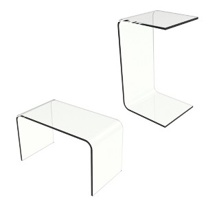 Clear Acrylic Side Table - Multipurpose Use as a Lap Desk Coffee Table or End Table by Lav - 1 of 4
