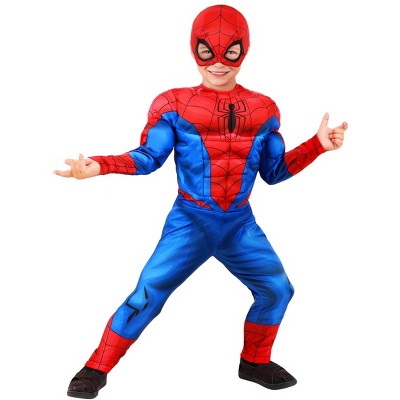 HalloweenCostumes.com 4T  Boy  Marvel Spider-Man Toddler Costume - Officially Licensed Superhero Suit for Kids, Blue/Black/Red