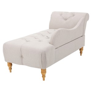 Antonya Tufted Chaise Lounge - Beige - Christopher Knight Home