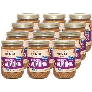 Woodstock Crunchy Unsalted Dry Roasted Almond Butter - Case of 12/16 oz - 1 of 4