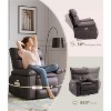 Swivel Electric Massage Chair, Rocking Recliner Chair with Vibration and Heating, Overstuffed Faux Leather Sofa W/USB, Power Glider - 4 of 4