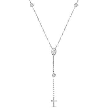 Girls' Dainty Rosary & Cross Sterling Silver Necklace - In Season Jewelry