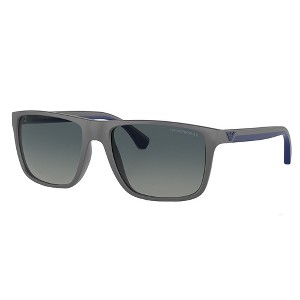 Emporio Armani EA 4033 50604U Unisex Square Polarized Sunglasses Matte Grey 56mm - 1 of 3