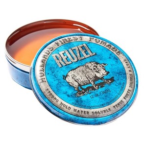 Reuzel Strong Hold Water Soluble (BLUE) Pomade (12 oz XXL) High Shine and Flake Free, Easy To Wash Out, For All Hair Styles - 1 of 3