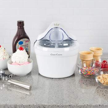 Hastings Home 1-Qt Electric Ice Cream Maker With Recipe Booklet – White