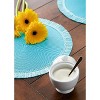 DII Fringe Placemat Set 6 Piece, Aqua, 14.75" Dia - 4 of 4
