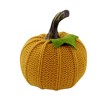 Ganz 4.0 Inch Mini Pumpkin Stem Leaf Autumn Knit Pumpkin Figurines - 3 of 3
