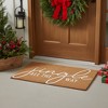 HomeRoots 17" X 29" Brown And White Christmas Outdoor Coir Door Mat - 2 of 4